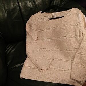 Chico's‎ Handknit Sparkle and Shine Tunic Sweater in Blush